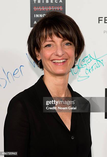 Regina Dugan attends The Disruptive Innovation Awards during the 2014 Tribeca Film Festival at Jack H. Skirball Center for the Performing Arts on...