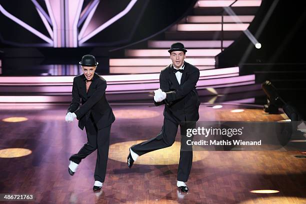 Alexander Klaws and Isabel Edvardsson attend the 4th Show of 'Let`s Dance' on April 25, 2014 in Cologne, Germany.