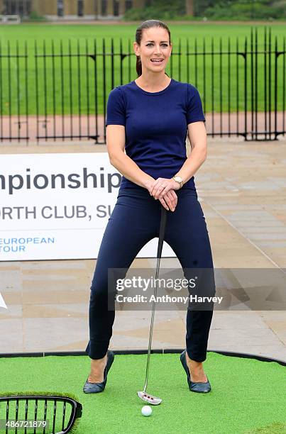 Kirsty Gallacher attends a photocall to launch the 'Performace Putting Challenge' at Duke of York Square on April 25, 2014 in London, England.