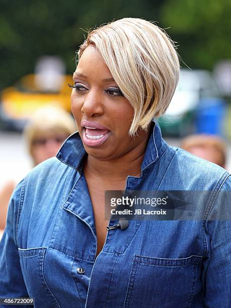 NeNe Leakes is seen on the set of Extra on April 25, 2014 in Los Angeles, California.