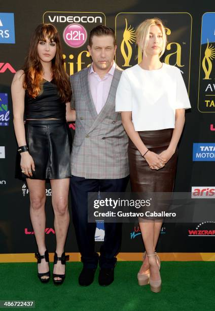 Alaia Baldwin, Stephen Baldwin, and Hailey Rhode Baldwin arrive to the IIFA Magic of the Movies at MIDFLORIDA Credit Union Amphitheatre on April 25,...