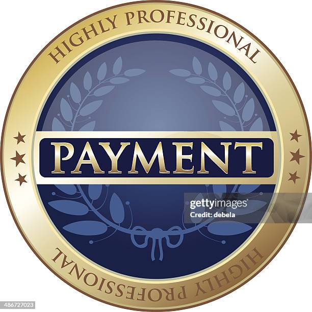 highly professional payment label - emblem credit card payment stock illustrations