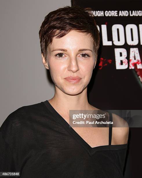 Actress Emma Fitzpatrick attends the theatrical opening of "Bloodsucking Bastards" at the Laemmle NoHo 7 on September 4, 2015 in North Hollywood,...