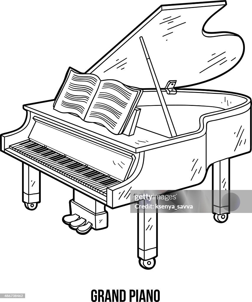 Libro Para Colorear Con Los Niños Instrumentos Musicales Grand Piano Ilustración de stock - Getty Images Libro Para Colorear Con Los Niños Instrumentos Musicales Grand Piano Ilustración de stock - Getty Images