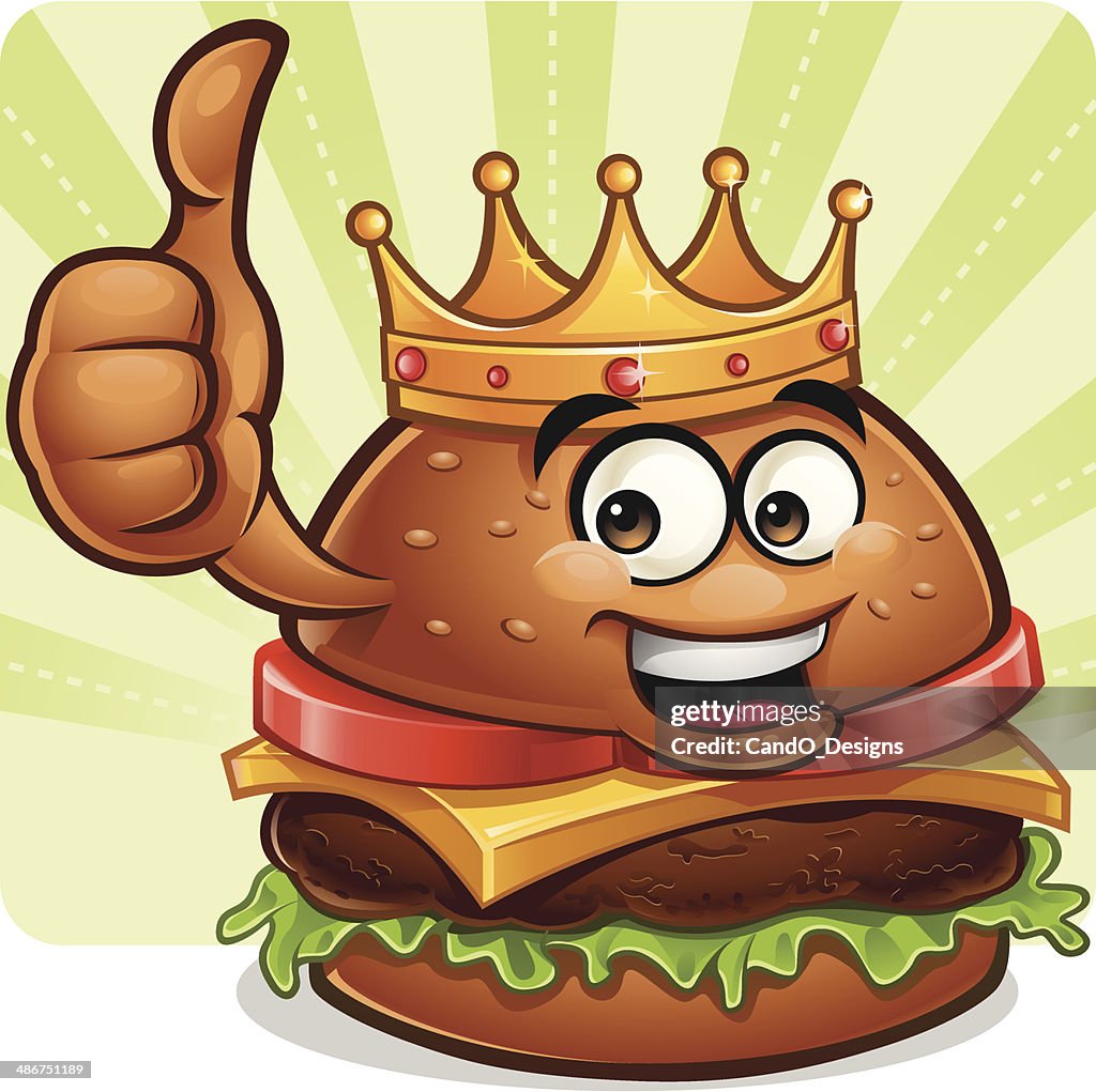 Burger Cartoon - Thumbs Up