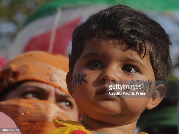 Pakistani Activists of a religious party Pakistan Awami Tehreek , rally to support Pakistan's army and Inter-Services Intelligence agency in Lahore,...