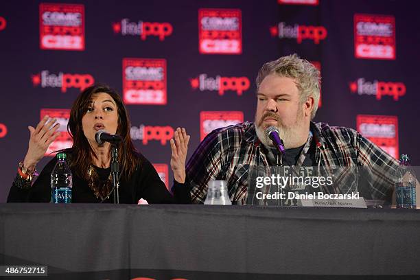 Natalia Tena and Kristian Nairn attend the 2014 Chicago Comic and Entertainment Expo at McCormick Place on April 25, 2014 in Chicago, Illinois.