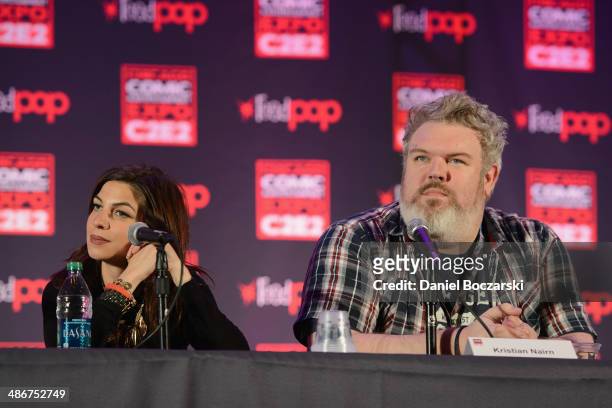 Natalia Tena and Kristian Nairn attend the 2014 Chicago Comic and Entertainment Expo at McCormick Place on April 25, 2014 in Chicago, Illinois.