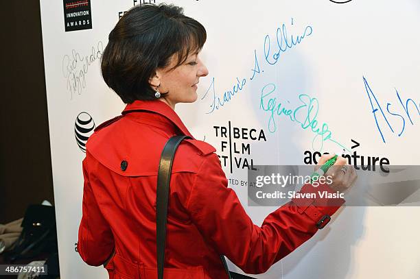 Regina Dugan attends The Disruptive Innovation Awards during the 2014 Tribeca Film Festivalat at NYU Skirball Center on April 25, 2014 in New York...