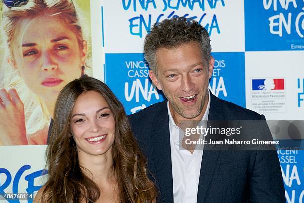 Vincent Cassel and Lola Le Lann attend 'Un moment d'egarement' photocall at Instituto Frances on September 5, 2015 in Madrid, Spain.