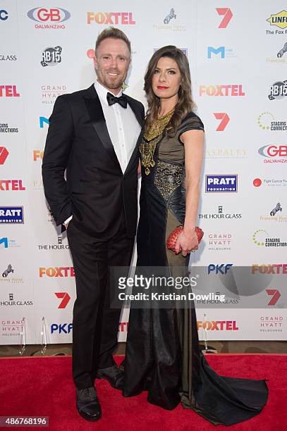 Actor Ditch Davey and wife Sophia Dunn arrives ahead of the Red Ball 2015 at the Grand Hyatt on September 5, 2015 in Melbourne, Australia.