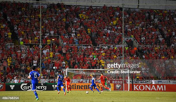 Wales fans show their support during the UEFA EURO 2016 Qualifier between Cyprus and Wales at GPS Stadium on September 3, 2015 in Nicosia, Cyprus.