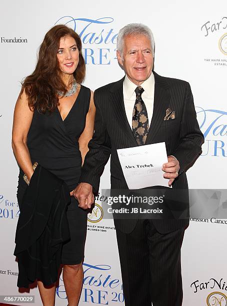 Jean Currivan Trebek and Alex Trebek attend the 19th Annual Jonsson Cancer Center Foundation's Taste For A Cure on April 25, 2014 in Beverly Hills,...