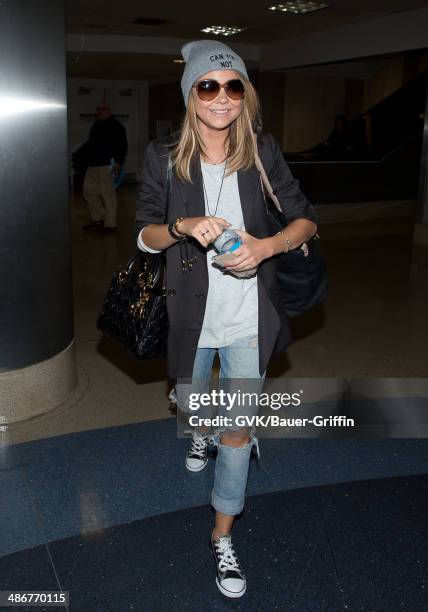 Sarah Hyland seen at LAX on April 25, 2014 in Los Angeles, California.