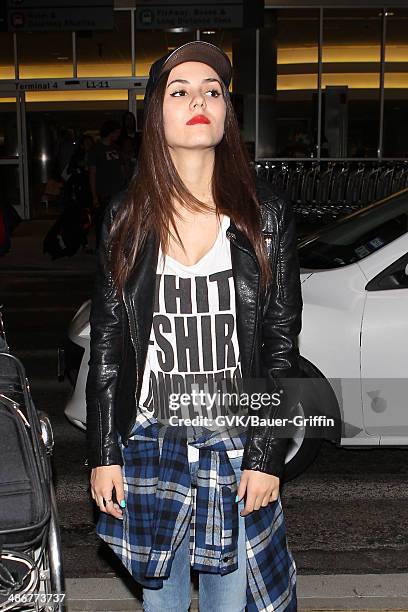 Victoria Justice seen at LAX on April 25, 2014 in Los Angeles, California.