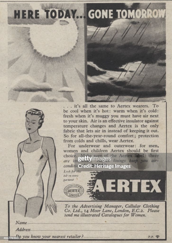 Aertex clothing, 1939.