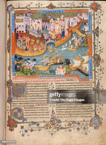 Marco Polo?s departure from Venice in 1271 , ca 1400. Artist: Anonymous
