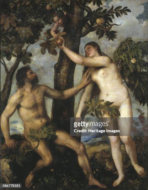 Adam and Eve, c. 1550. Artist: Titian