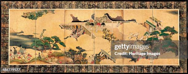 Scenes from The tale of Genji , 17th century. Artist: Anonymous