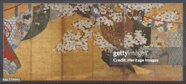 Wind-screen and cherry tree. Artist: Anonymous