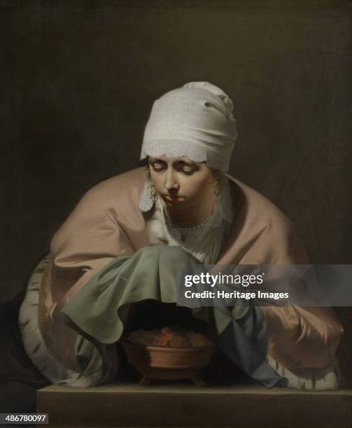 Young Woman Warming her Hands, 1646. Artist: Everdingen, Caesar Boëtius van