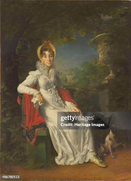Caroline Bonaparte , Queen of Naples and Sicily, in the Bois de Boulogne, 1820-1830. Artist: Gérard, François Pascal Simon