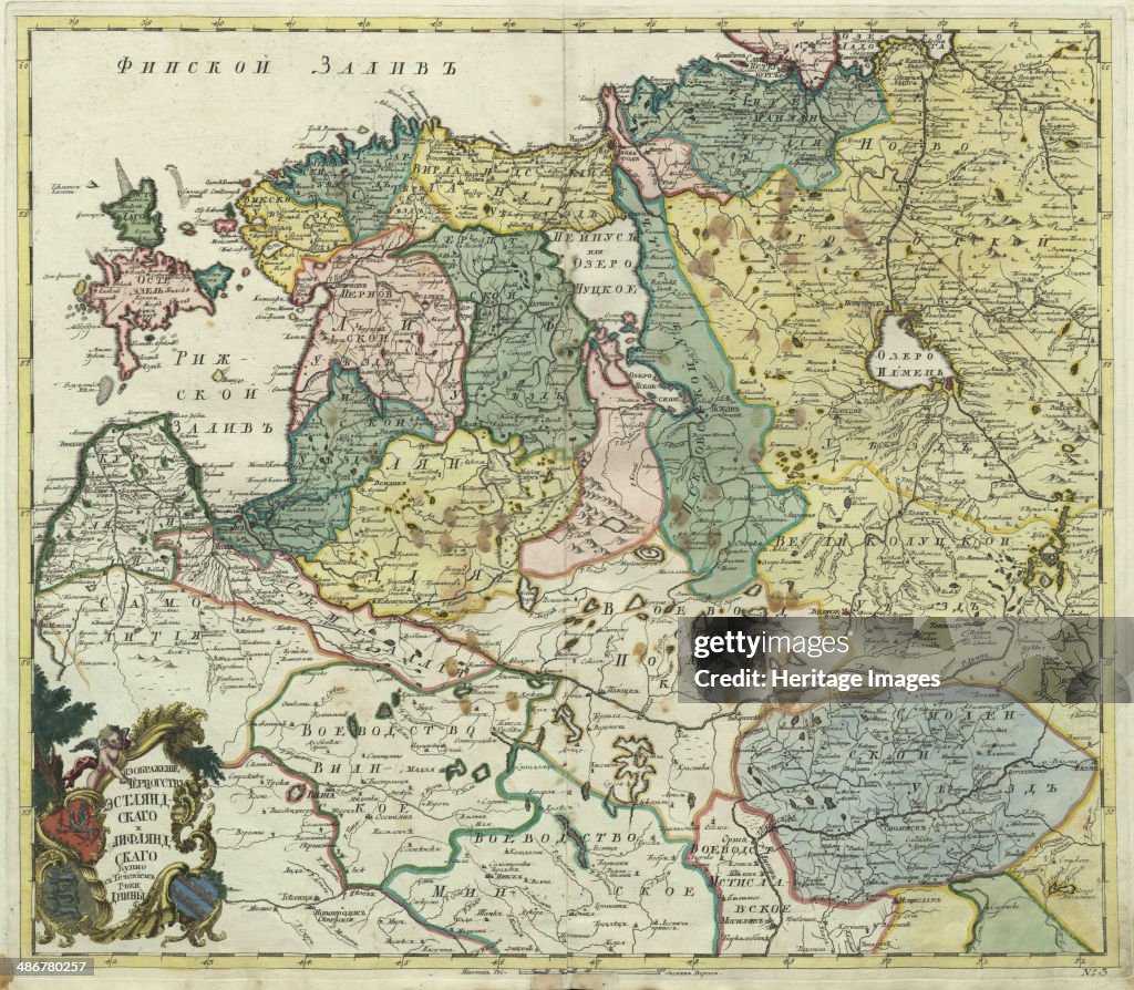 Map of Estonia and Livonia, 1745. Found in the collection of the Academy of Sciences, Saint Petersburg.