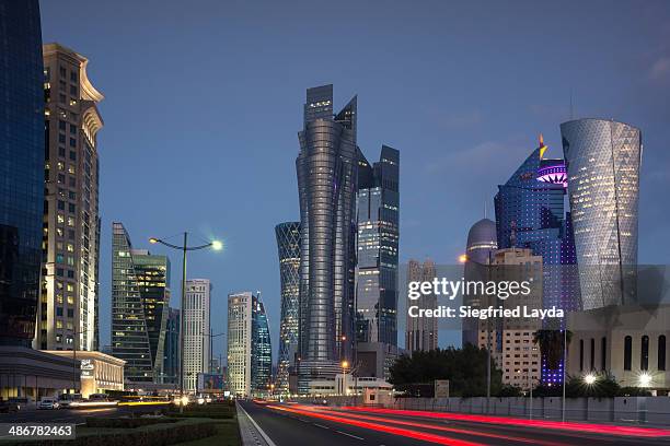 doha city center - doha buildings stock pictures, royalty-free photos & images