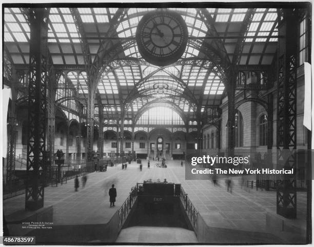 Interior main concourse of Penn Station , New York, New York, 1911.