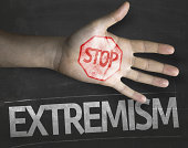 Educational and Creative composition with the message Stop Extremism