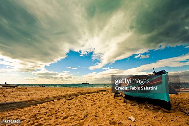 boat in hammamet - hammamet beach stock pictures, royalty-free photos & images