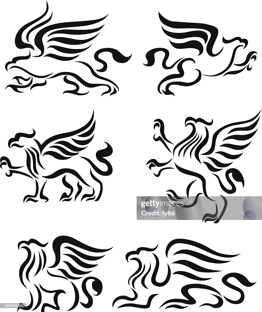 Conjunto de 6 tribal griffins