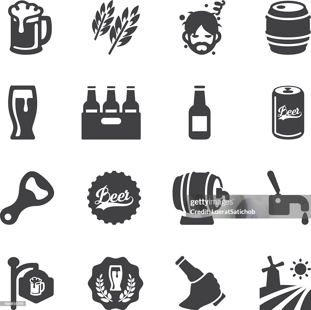 EPS10 Silhouette di birra Icone /
