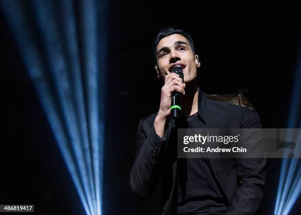 Siva Kaneswaran of The Wanted performs at Orpheum Theatre on April 25, 2014 in Vancouver, Canada.