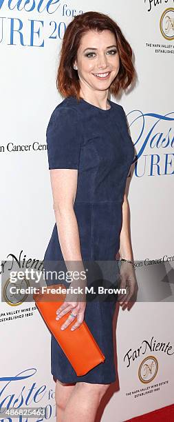 Actress Alyson Hannigan attends the Jonsson Cancer Center Foundation's 19th Annual "Taste for a Cure" at the Regent Beverly Wilshire Hotel on April...