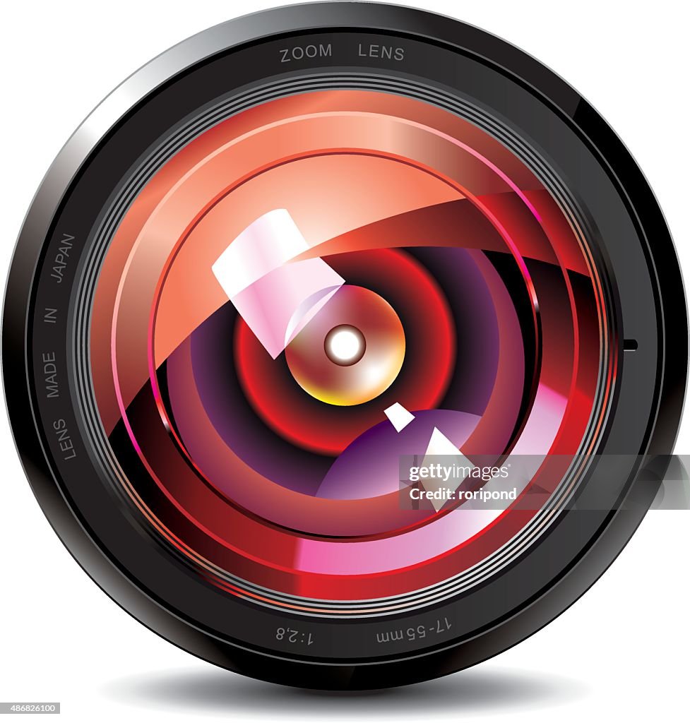 Vector illustration of the camera lens
