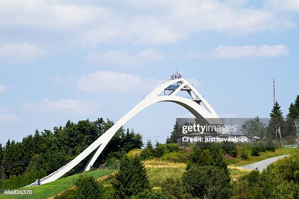 ski flying of winterberg - ski jump stock pictures, royalty-free photos & images