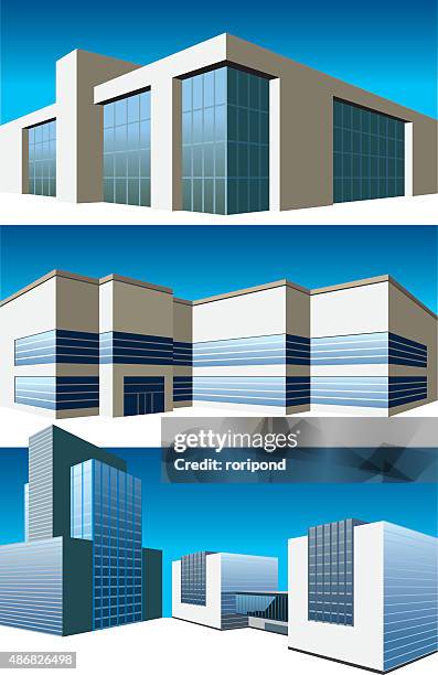 office buildings - skyscraper looking up stock illustrations