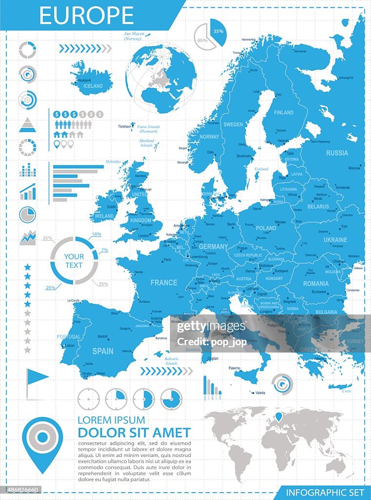 Europe - infographic map - Illustration