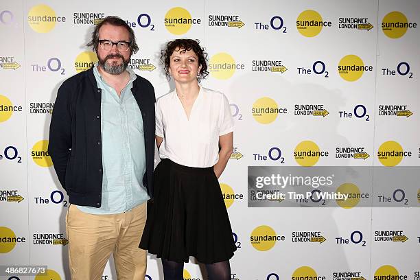 Directors Martin Clark and Cara Connolly attend the Shorts Programme photo call during the Sundance London Film and Music Festival 2014 at 02 Arena...