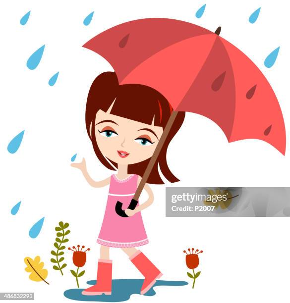 spring shower - spring rain stock illustrations