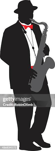 saxophone player - saxaphone stock illustrations