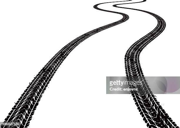 tire tracks - track stock illustrations