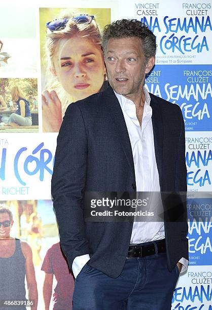 Actor Vincent Cassel attends a Photocall for 'Un moment d'egarement' at the Instituto Frances on September 5, 2015 in Madrid, Spain.
