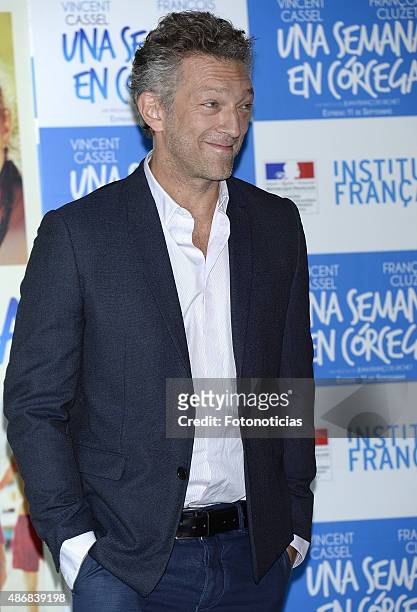 Actor Vincent Cassel attends a Photocall for 'Un moment d'egarement' at the Instituto Frances on September 5, 2015 in Madrid, Spain.