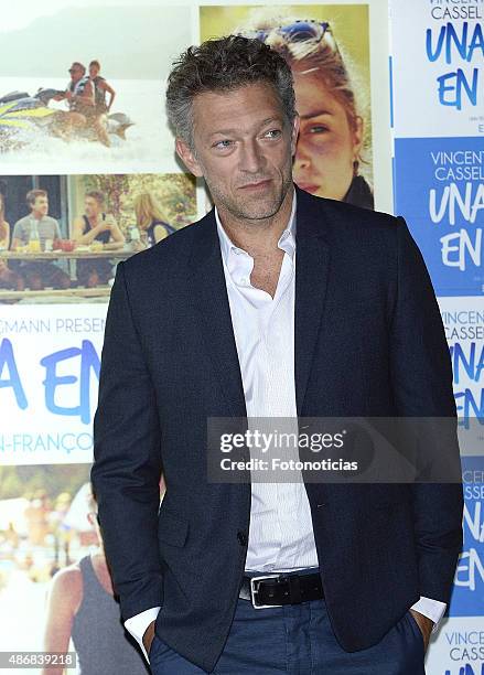 Actor Vincent Cassel attends a Photocall for 'Un moment d'egarement' at the Instituto Frances on September 5, 2015 in Madrid, Spain.