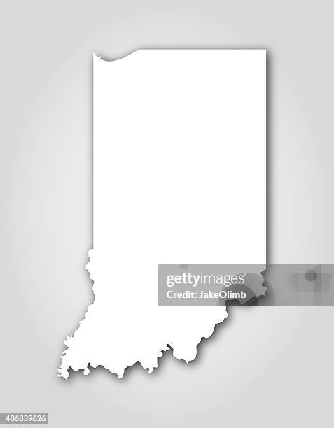 indiana silhouette weiß - indianapolis stock-grafiken, -clipart, -cartoons und -symbole