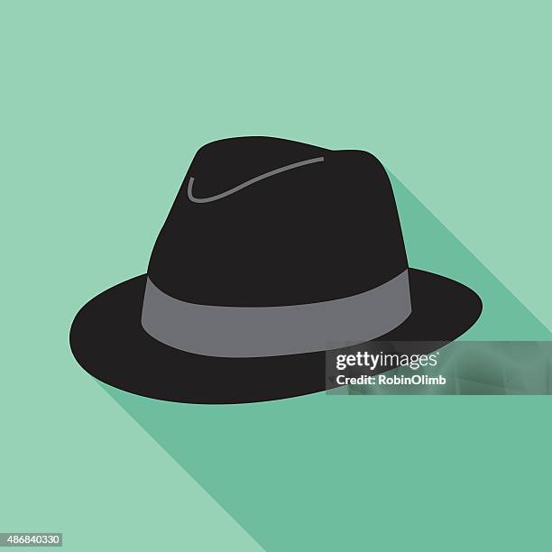 ilustrações, clipart, desenhos animados e ícones de chapéu icon - chapéu preto