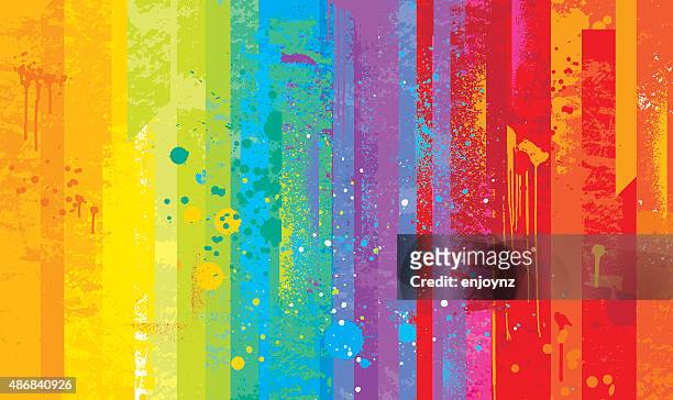 illustrazioni stock, clip art, cartoni animati e icone di tendenza di grunge sfondo arcobaleno - composizione verticale