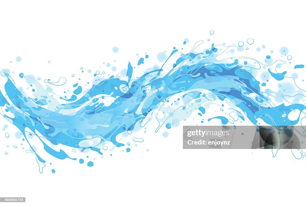 Blue water splash